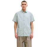 JACK&JONES JJCHAD OXFORD STRIPE SHIRT SS Homme Chemise Manches Courtes L Coton Granite Green