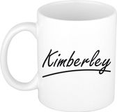 Bellatio Decorations Kimberley Naam koffiemok - beker - met sierlijke letters - wit