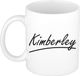 Bellatio Decorations Kimberley Naam koffiemok - beker - met sierlijke letters - wit
