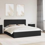 Maison Exclusive - Cadre de lit avec tiroirs Noir 200 x 200 cm Bois d'ingénierie