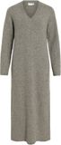 VILA VILIGA L/S V-NECK MIDI KNIT DRESS - NOOS - Dames - Mini jurken - S - Polyester/Elastaan - Lang - Falcon