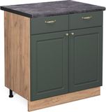 Vicco Fame-Line Keukenonderkast – 80 cm, WB Antraciet Groen-Goud Landhuis