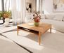 Simcha Table Basse 90x90 cm Acacia Naturel 1 Compartiment