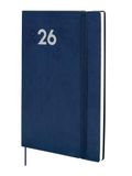 Finocam - Kalender 2026, weekoverzicht, januari - december (12 maanden), jaarplanner 2026, met elastiek en puntband, zachte omslag, blauw, Spaans