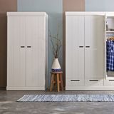 WOOOD Connect Wardrobe 2-Door - Pine - White - 195x94x53cm