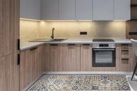 JYG Firenze Kitchen Runner - Vinyl Rug - Vintage - 60x340cm - Blue Beige Grey