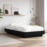 vidaXL Bed Frame met LED Zwart eiken 80 x 200 cm Bewerkt hout