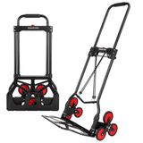Vouwwagen Gelegeerd Staal Op Wielen, 100 Kg Zware Zakwagen, 110 Cm Verlengde Handgreep, Multifunctionele Dolly Trolley Met Elastisch Touw, Trapklimwagen