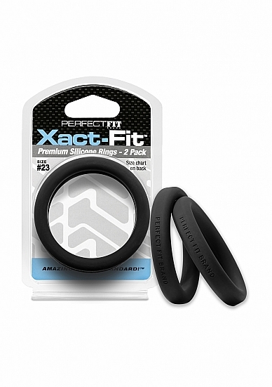 PerfectFitBrand #23 Xact-Fit Cockring 2-Pack - Black