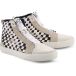 Alpinestars Ride-63 Canvas Blanc Noir Échecs Chaussures de moto