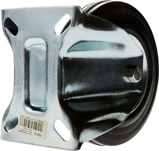 Protempo bokwiel, staal met geschroefde wielas, metalen wiel en rubber band, Ã˜ 125mm
