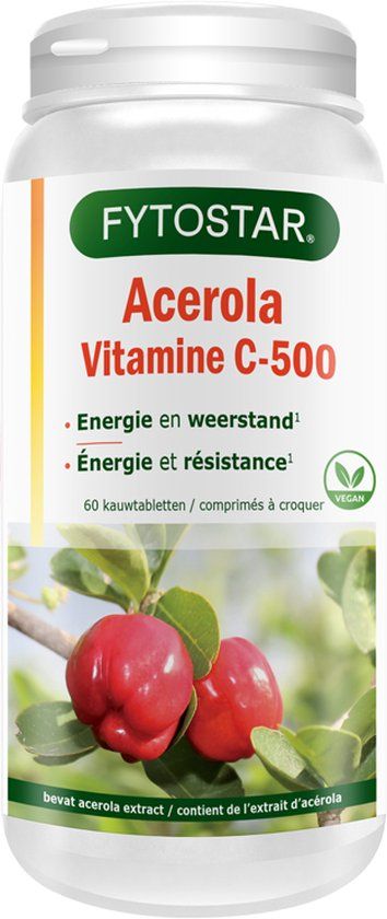 Fytostar Acerola C 500 - Vitamine C - 60 kauwtabletten