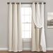 Lush Decor Doorzichtige gordijnen met geïsoleerde verduisterende voering, raamgordijnpanelen, paar, 96,5 x 213 cm (b x l), beige, gordijn met transparante overlay, elegante verduisterende gordijnen