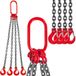 VEVOR Chaîne de levage G80, 1 m 4 crochets élingue de grue G80 Acier allié Mn-acier 8 mm x 1 m longueur de chaîne chaîne forestière chaîne de meulage capacité de charge 8800 livres 4 t haute résistance peut être raccourcie