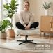 Fauteuil pivotant en velours, lounge réglable en hauteur pour salon, bureau, blanc crème