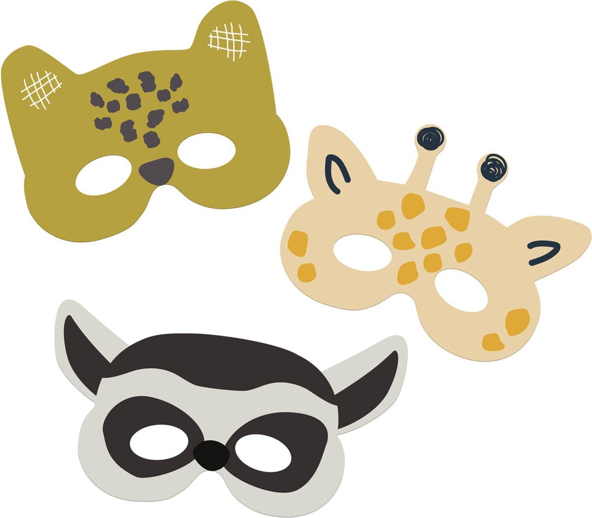 Folat Party Products Maskers Zoo Party - 6 stuks