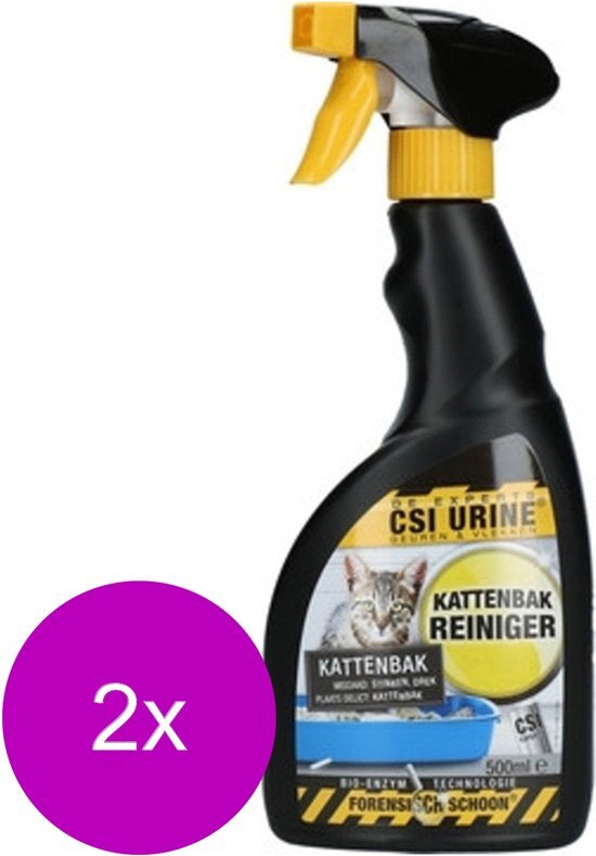 CSI urine Kattenbak Spray - Geurverwijderaar - 2 x 500 ml