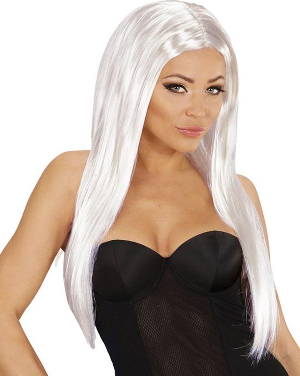 Widmann - Witte glamour pruik voor dames