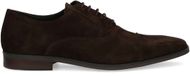 Manfield Heren Donkerbruine suède veterschoenen Maat 44