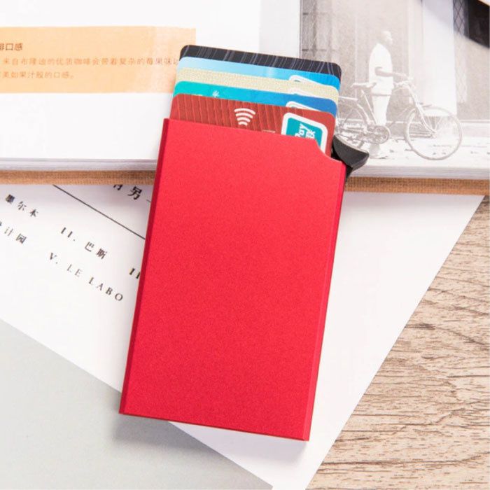 Stuff Certified Aluminium Pasjeshouder - Rood - Anti-Diefstal Portemonnee