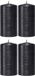 Enlightening Candles Bougie cylindrique/bougie pilier - 4x - noir - 7 x 13 cm - 25 heures de combustion