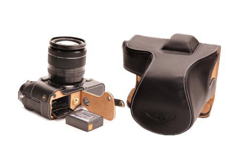 TP Handgemaakte Echt Lederen Full Camera Case Bag Cover Voor FUJIFILM X-T1 XT1 Onderzijde Opening Zwart Kleur