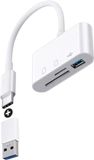 Rolio SD Kaartlezer - All In One USB 3.0 en USB C Geheugenkaartlezer - SD/TF/USB 3.0 Cardreader - Wit