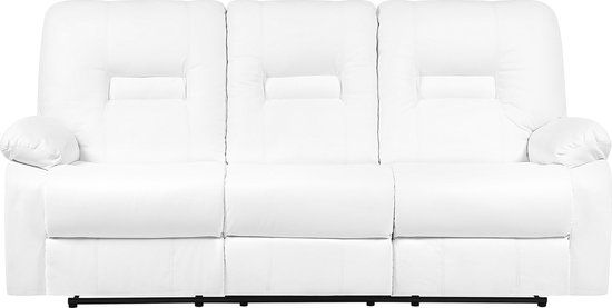Beliani BERGEN 3-Seater Sofa - White Faux Leather - Design Style