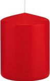Trend Candles Cilinderkaars/stompkaars - rood - 6 x 8 cm - 29 branduren - met brandvertragende folie