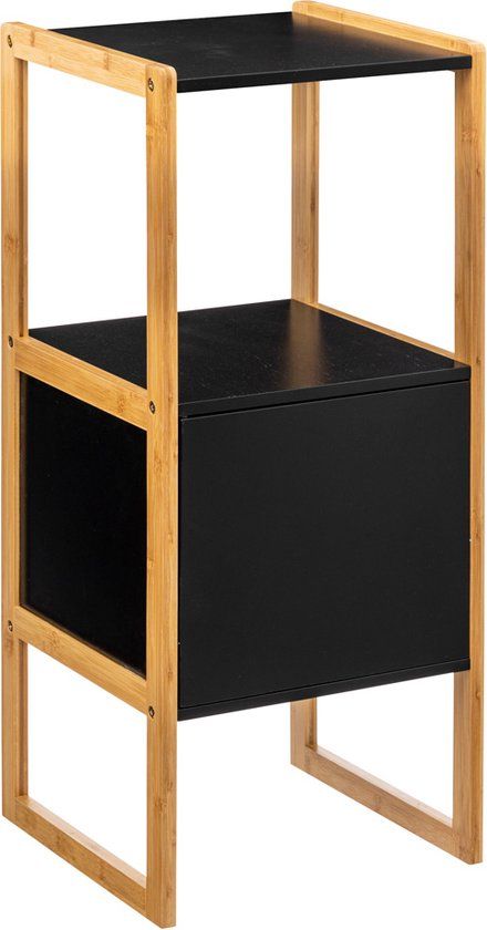 Badkamerkast Baptiste Zwart - Merkloos - 33x33x80 cm - Zwart