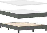 vidaXL Boxspringbed met hoofdeinde, donkergrijs, 200 x 140 cm, stof