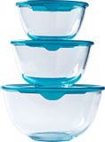 Pyrex Prep & Store Mengkom met Deksel 3-Delig - Transparant - Borosilicaatglas