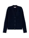 Tommy Hilfiger Gebreid vest 'Cable Oversized' navy