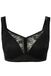 Ulla Popken Minimizer, draadloos, schuimrubberen muts, jacquard, 830098, damesbeha, zwart.