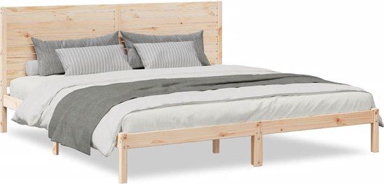 vidaXL Bedframe extra lang zonder matras massief hout 200x210 cm