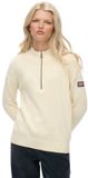 Superdry - Slouchy Gebreide Half-Zip Trui - Dames - Natural White