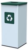 Alda Eco - Vierkant Nord Wit Prullenbak 60l - Groen