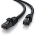 Primewire LAN-kabel CAT 7, 10 Gbit/s, netwerkkabel S/FTP PIMF, afgeschermd, katoenen mantel, vergulde RJ45-connectoren, knikbescherming, halogenvrij, patchkabel, Ethernet, zwart, 2 meter