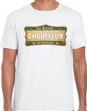 Bellatio Decorations Shoppartners Bv Vintage de beste Chauffeur cadeau / kado t-shirt wit - voor heren - chauffeurs - shirt / kleding - vaderdag / collega M