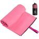 AQUASTIC Havlu Handdoek, maat XL, sneldrogende fitnesshanddoek voor actieve mensen, 110 x 175 cm, licht en compact, van 88% polyester en 12% polyamide, ideaal voor zwembad, strand, roze