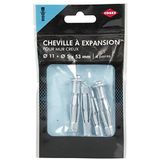 Cogex T enkel paraplu metallic, grijs, 4-delige set