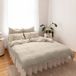 LILIMAUS Dekbedovertrek 200x220 cm lichtbeige mousseline Coton avec 2 kussenslopen 80x80 cm