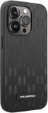 Karl Lagerfeld iPhone 14 Pro Max Zwart Saffiano Lederen Back Cover