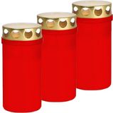 Trend Candles 3x bougies commémoratives rouges avec couvercle 6 x 12,6 cm 2 jours