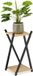 Merkloos Relaxdays Plantentafel - 2 Niveaus met Houtlook - Zwart/Lichtbruin