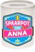Bellatio Decorations Kinder spaarpot met naam - Anna - keramiek - met dop - wit