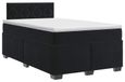 vidaXL Boxspringbed met matras, zwart, 120 x 190 cm, fluweel