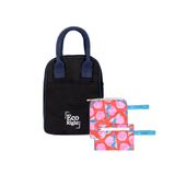 Eco Right Geïsoleerde Lunchtas voor Dames en Heren, Lunchbox voor Kinderen, School, Herbruikbare Canvas Lunchtas, Marineblauw & Everythings Peachy, Eén Maat, Lunchtas en Snackzak