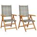 VidaXL Fauteuil de jardin Acacia, Polyrattan Gris (2 pièces)