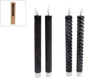 CosyDecor Bougies LED Lumière mouvante + Minuterie 2 Pièces Noir Assorti
